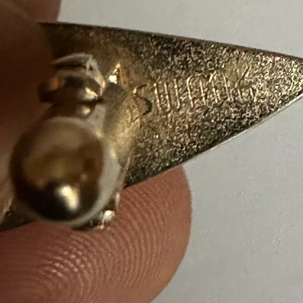 Swank Vintage Paper Airplane Gold Toned Cuff Links With Pearl Accents